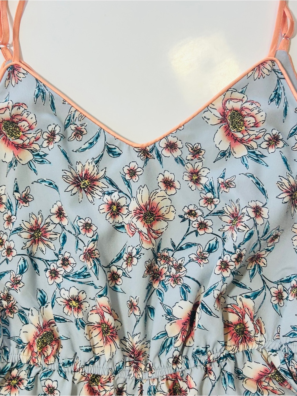 Leith Floral Jumpsuit with Coral Edging Detail